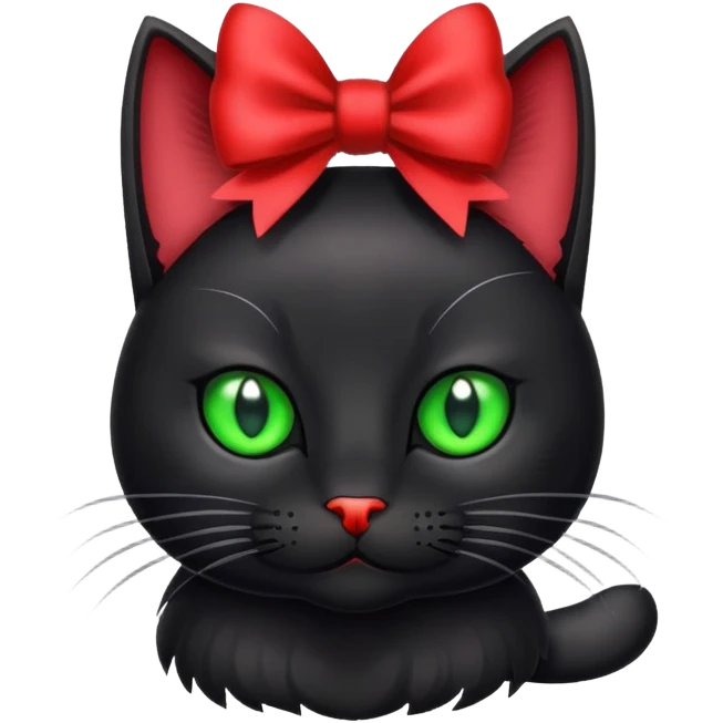 Black cat with bow on the head emoji
