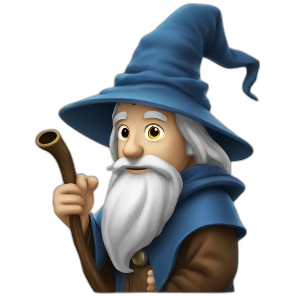 wizard in deep thought with pipe emoji