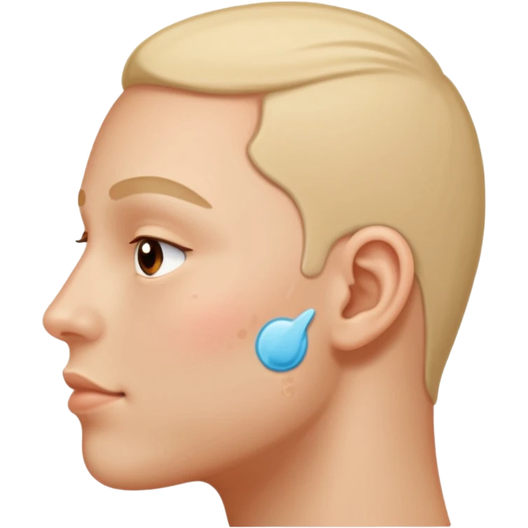 cheek from the side, with a pimple patch emoji