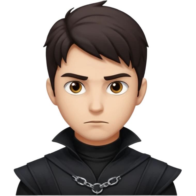 Shadow Moon (Male) from American Gods with dark brown hair, black outfit emoji