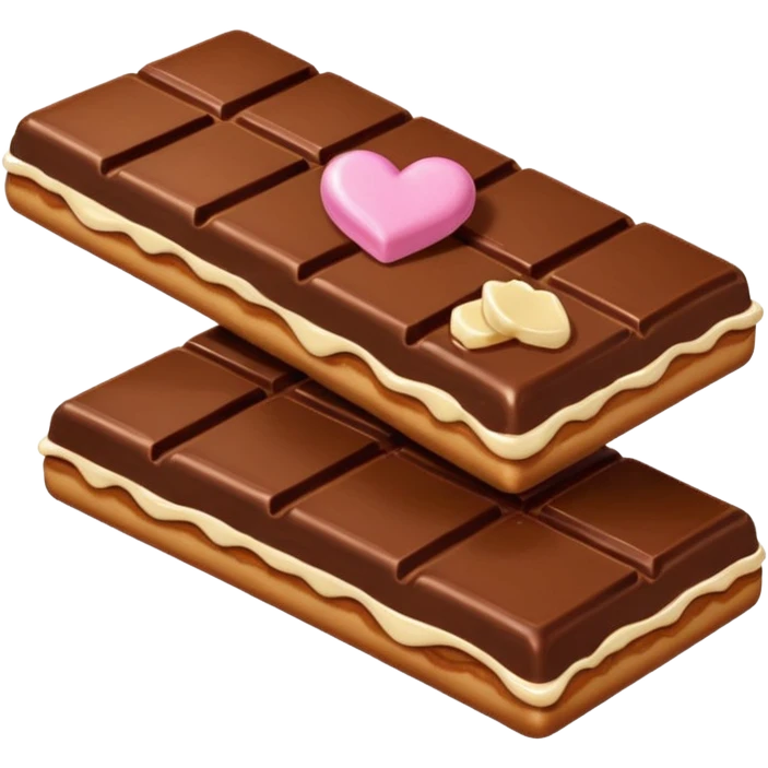 6 piece Chocolate bar being kissed by girly pancake emoji
