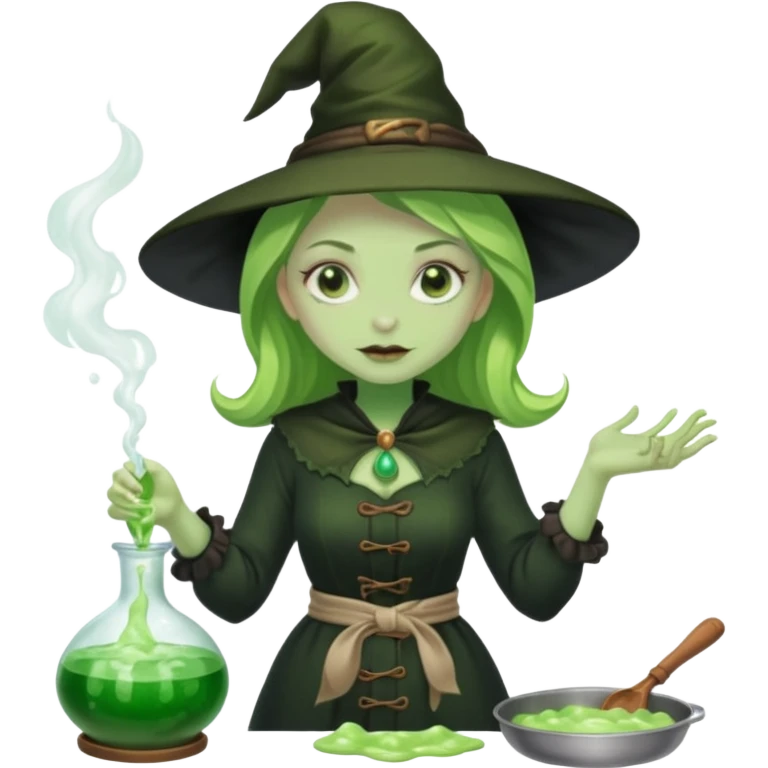 green witch cooking potion emoji