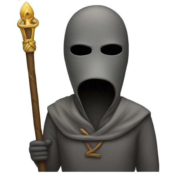 mysterious figure with staff emoji