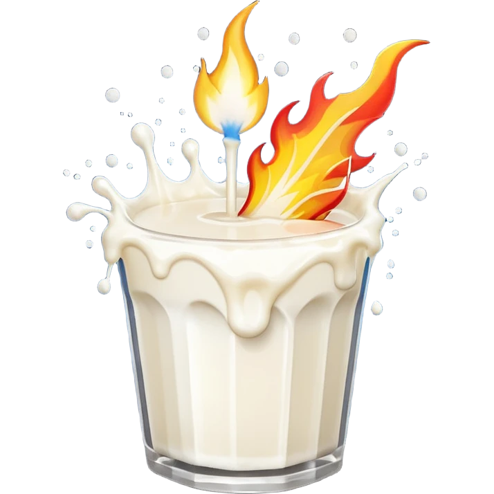 Fire works made of milk emoji