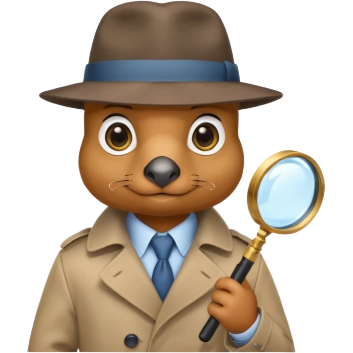 cute blue platypus detective emoji