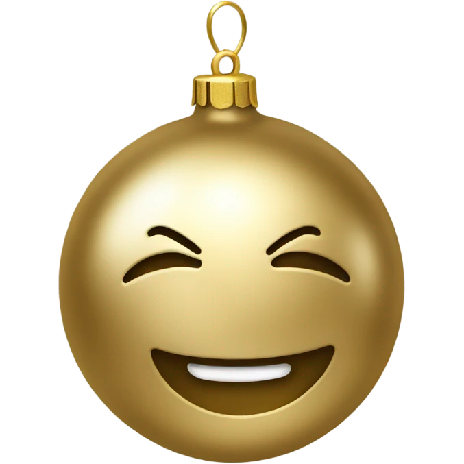 A metallic Christmas gold ornament emoji