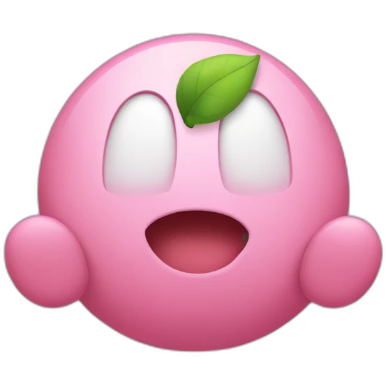 kirby character with two foot and two hands emoji