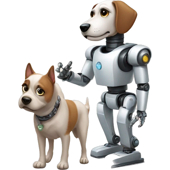Dog and robot emoji