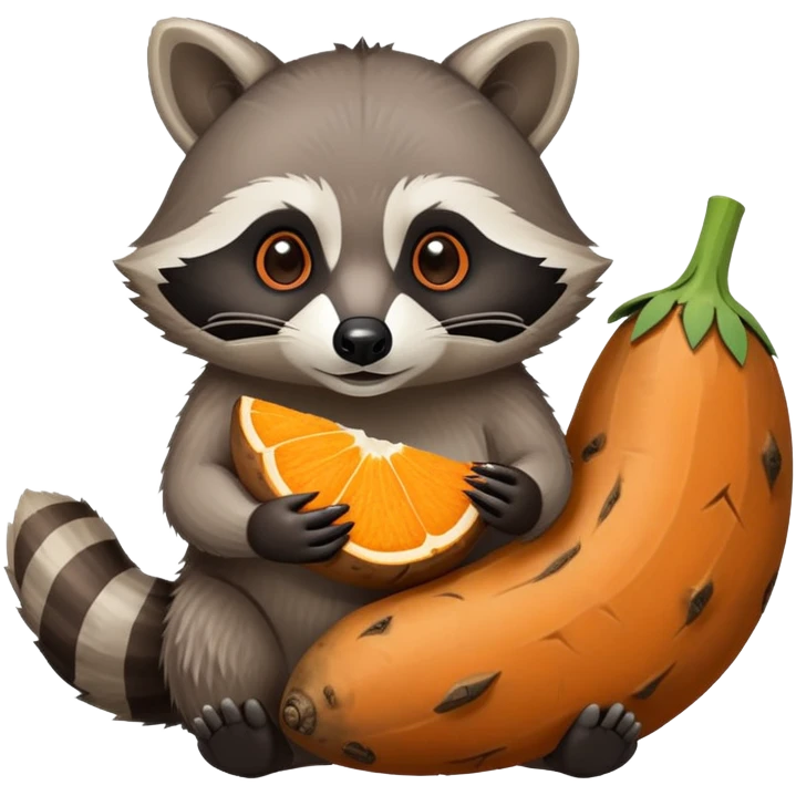 Raccoon eating yam  emoji