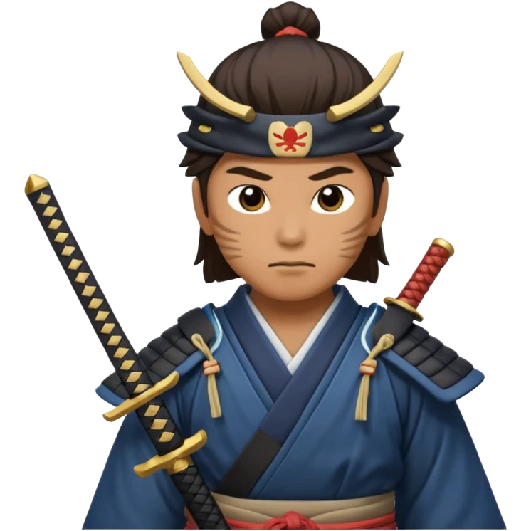 Samouraï with sword and shadow look to the sky  emoji