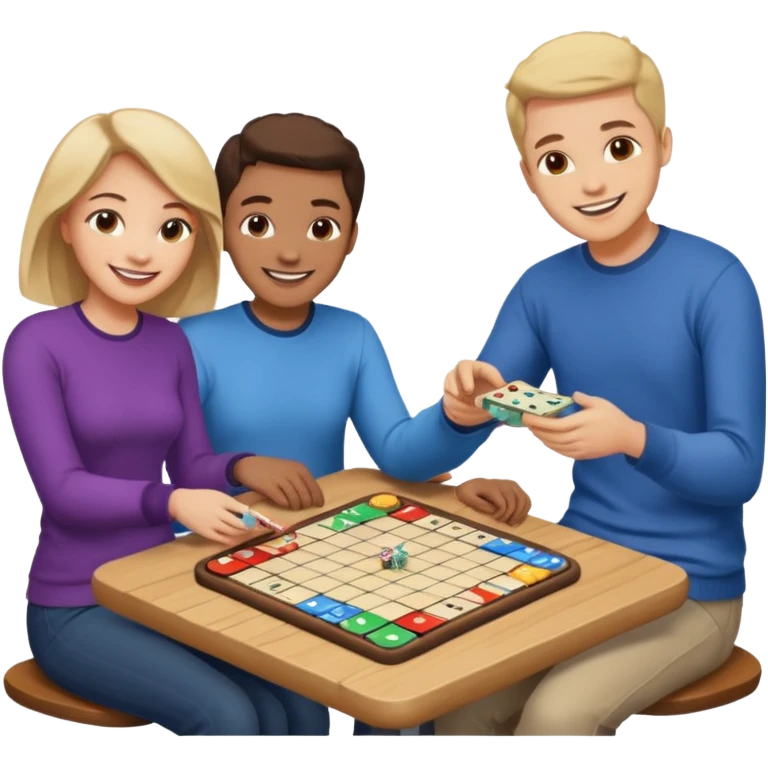white friends playing board game emoji