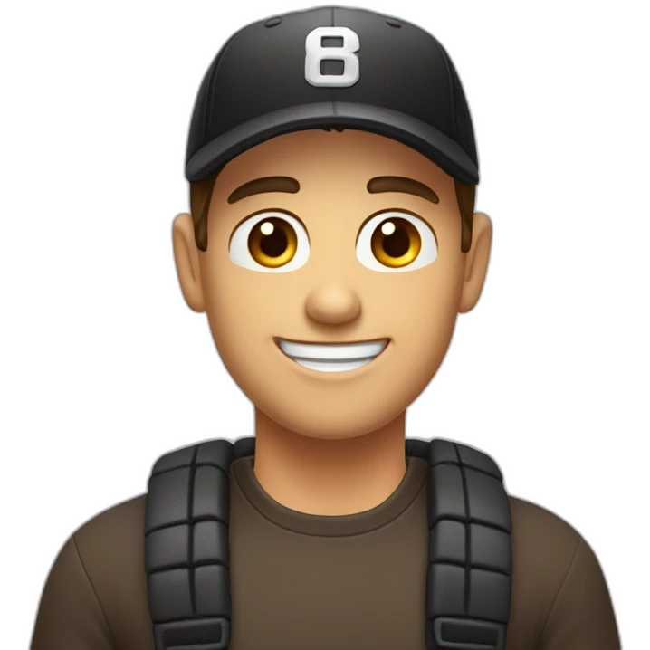 short brown haired man with short stubble with black baseball cap happy thumbs up emoji