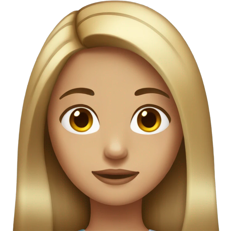 girl with long brown hair and blonde highlights  emoji