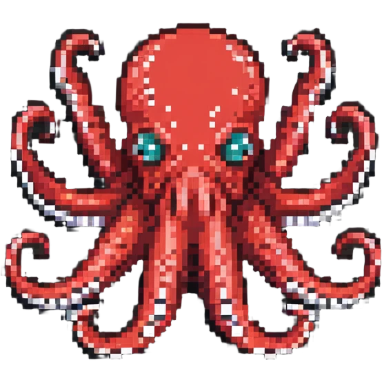red octopus with eight tentacles emoji