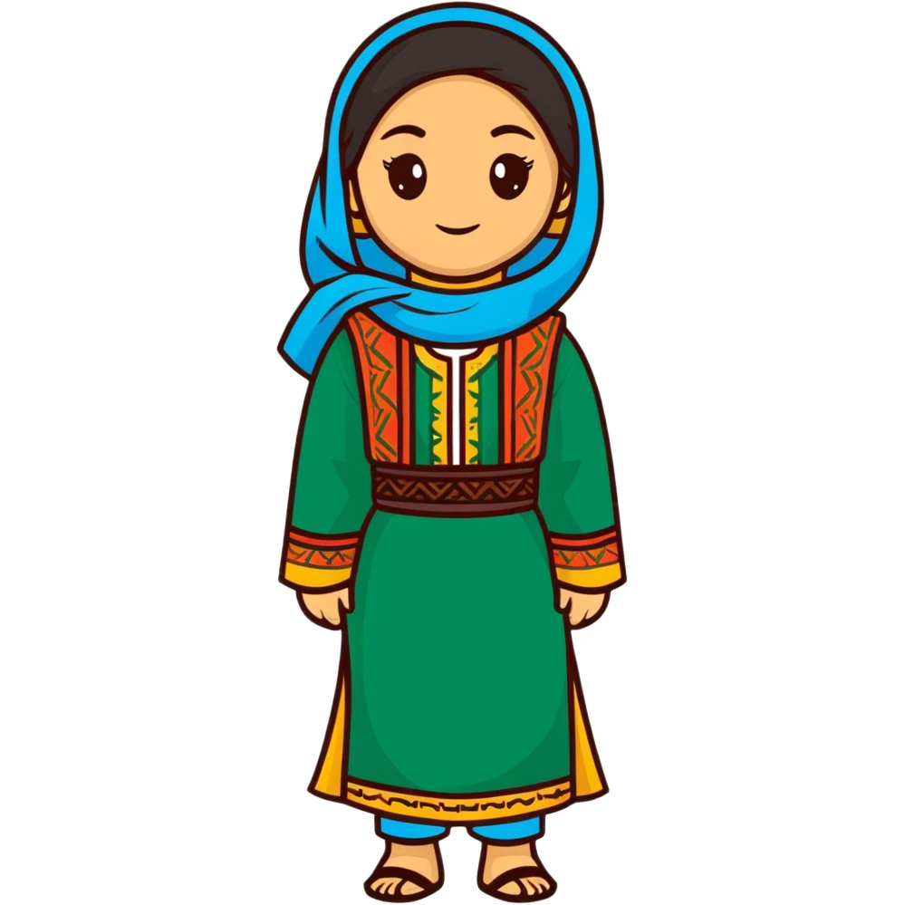 Kurdish girl with traditional clothes emoji