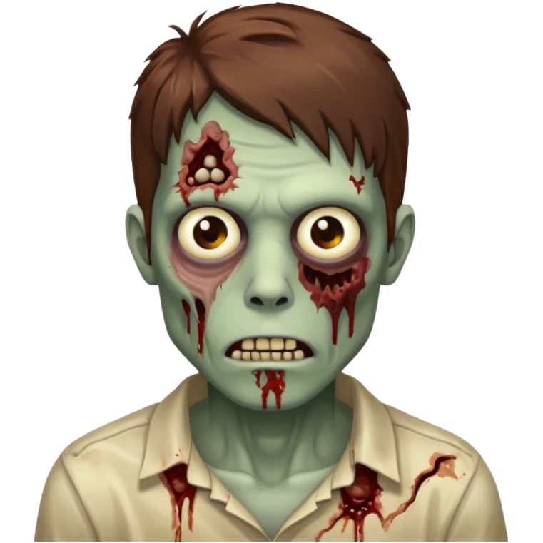 male zombie with brown hair emoji