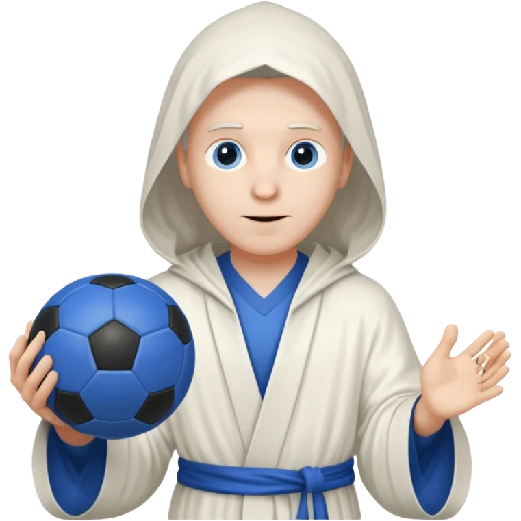 create white wizard with blue football ball emoji