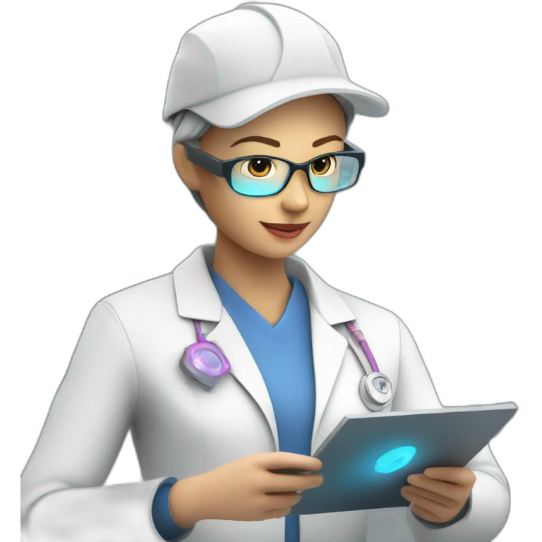 Biomedical-Engineer-studying-hologram-3d-model-of-breast emoji