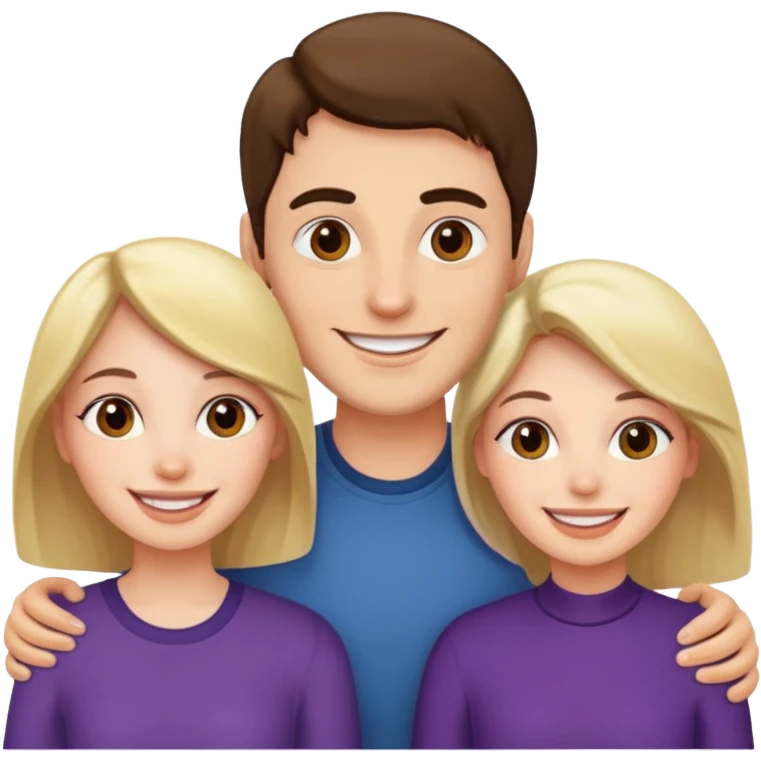 Two bling women and a man threesome emoji