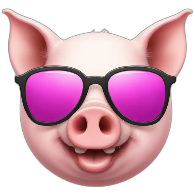 Happy Pig with sunglasses emoji
