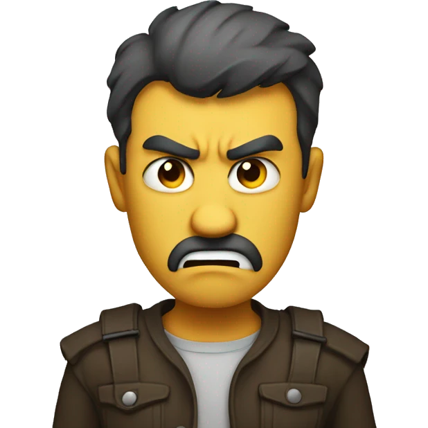 angry man with no emotions emoji