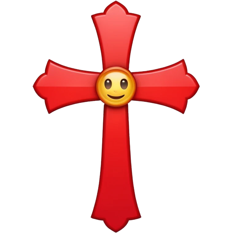 A bright crimson cross with smooth edges and balanced proportions. Clean emoji style emoji