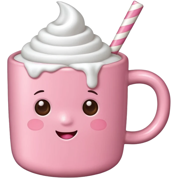 Marshmallow pink hot chocolate emoji