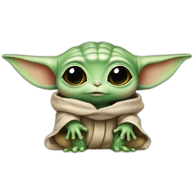 Baby yoda let me love you frog emoji