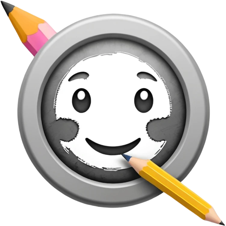 Canvas with pencil sketch emoji