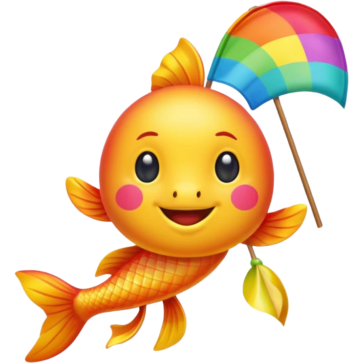 carp streamer hanging apple emoji style emoji