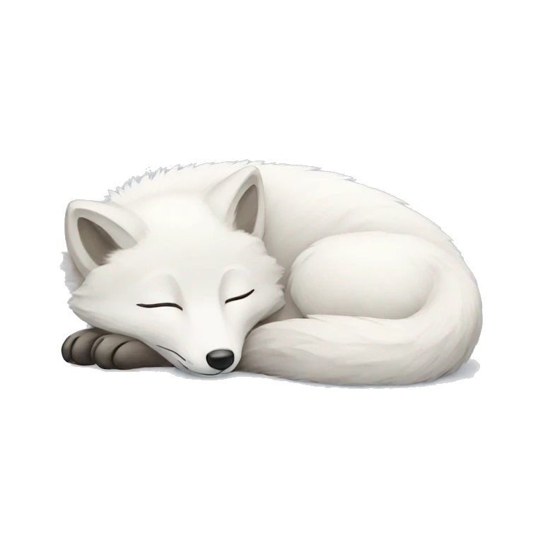 sleeping arctic fox emoji