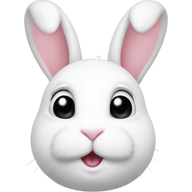 White Bunny with pint heart eyes emoji