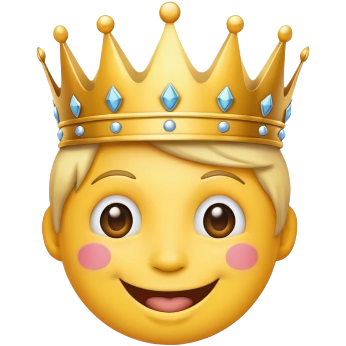 Happy emoji e with a 👑 emoji