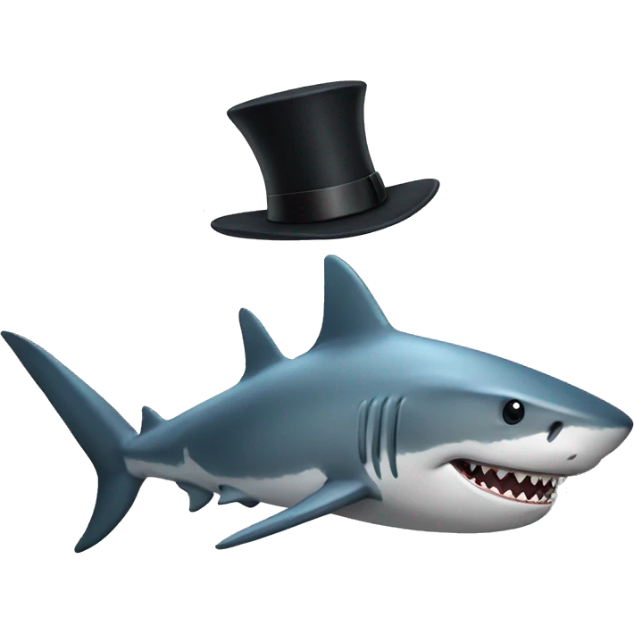 shark with tophat emoji