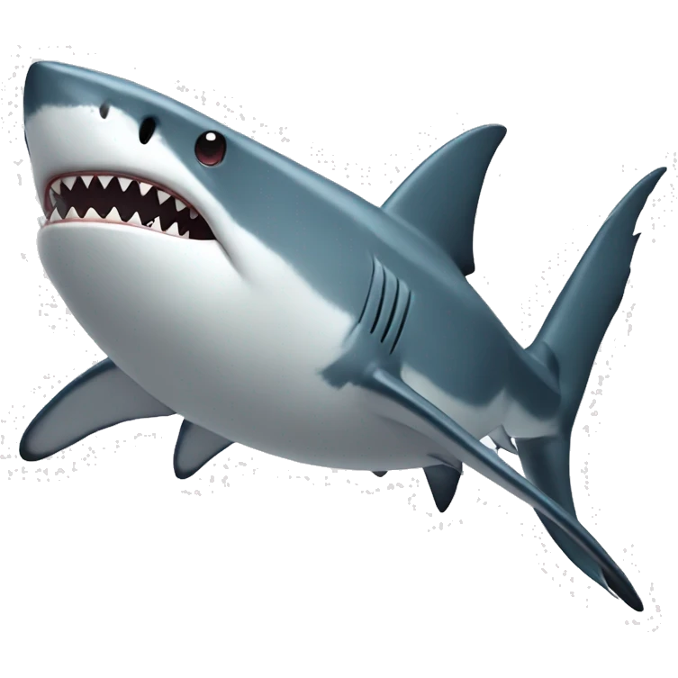 Shark with booby birds  emoji