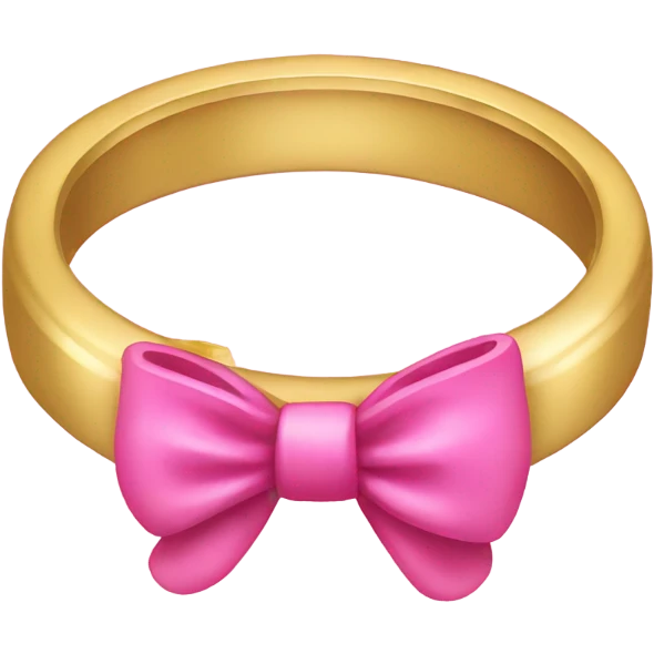Little gold ring with a pink bow emoji
