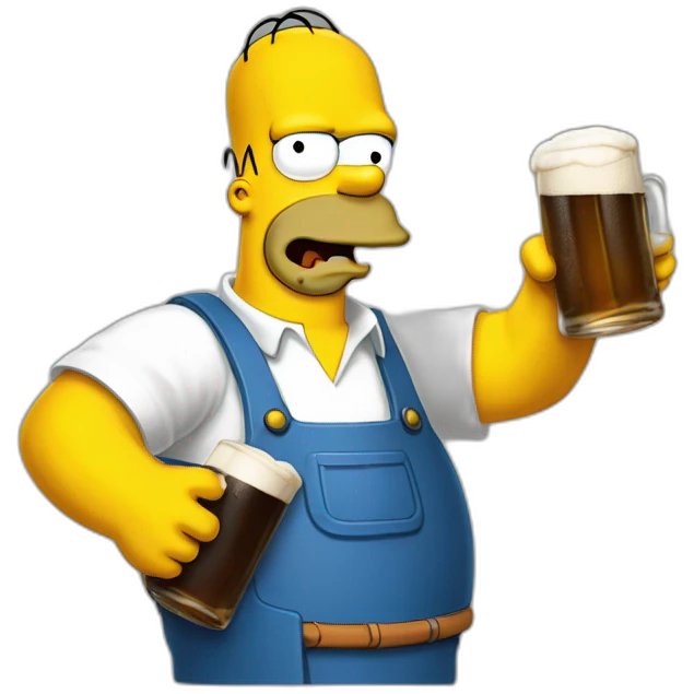Homer simpson buvant une bière emoji