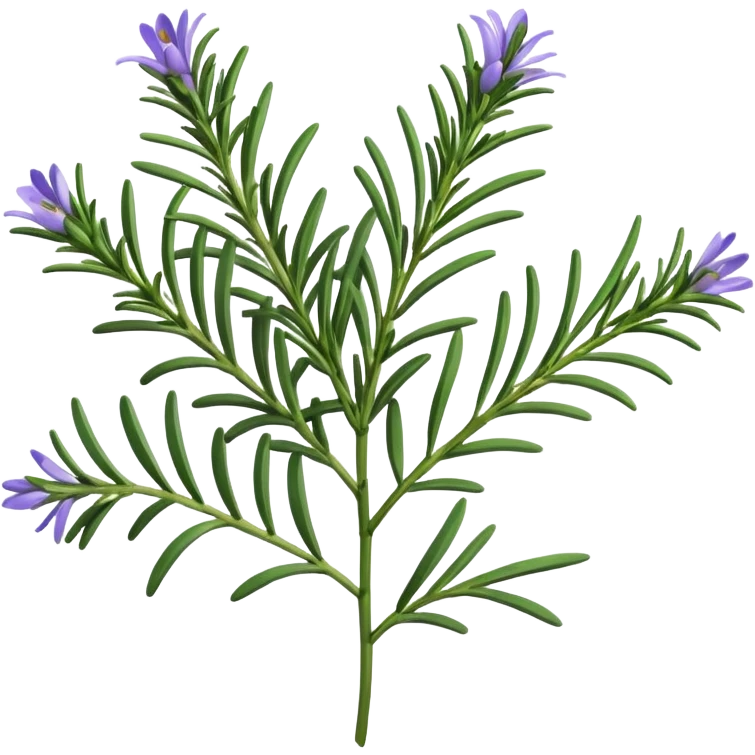 ultra realistic rosemary with flower emoji
