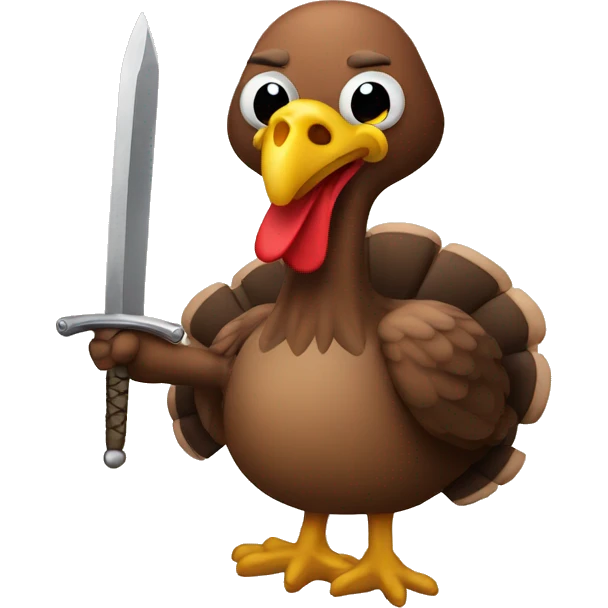 A turkey with a sword  emoji