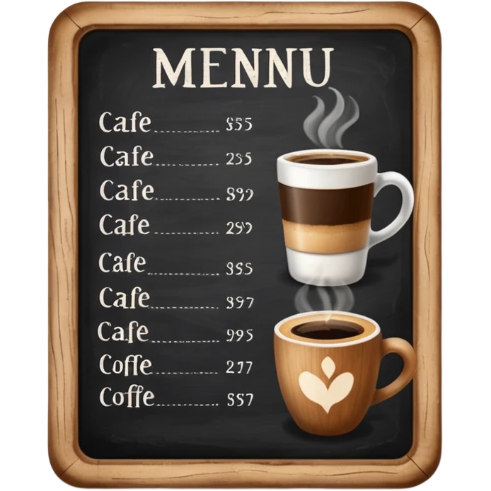 Menu board emoji