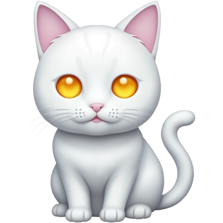 white cat luminous emoji