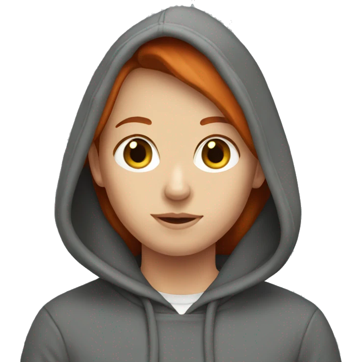 redhead wearing hoodie emoji