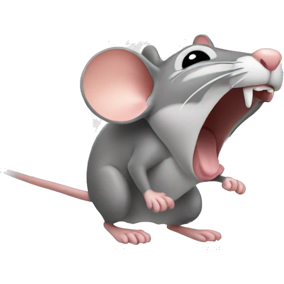 Mouse screaming side view emoji