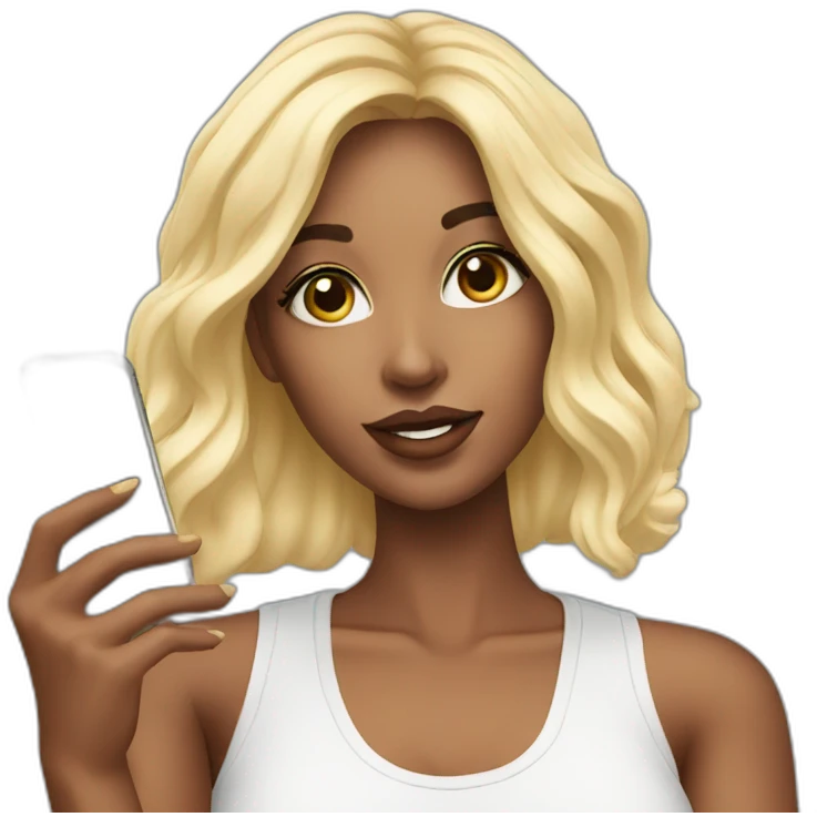 Influencer model taking a selfie emoji