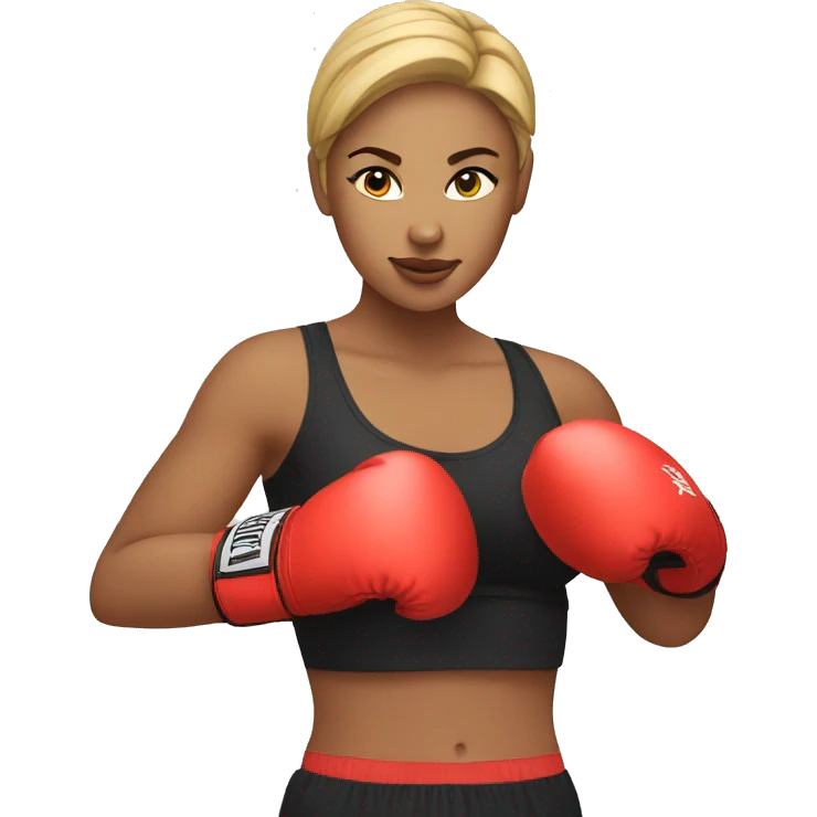 woman wearing boxing gloves emoji