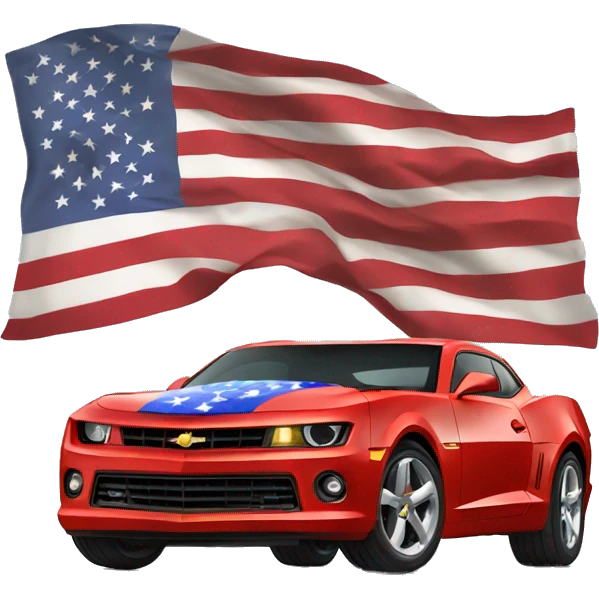 Camaro with an American flag emoji