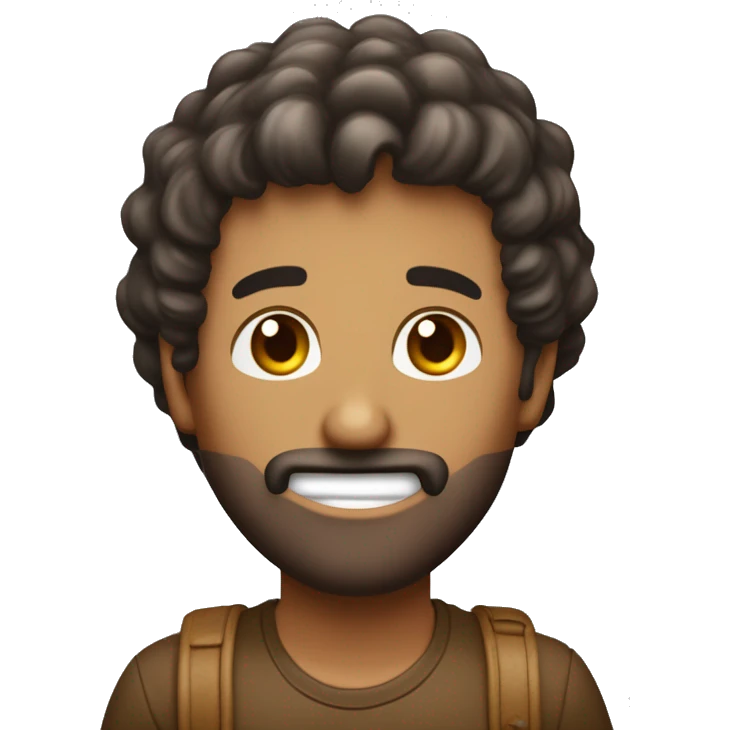 Hombre con pelo rizado castaño y tono de piel claro, sujetando en sus manos dinero y con cara de sorprendido emoji