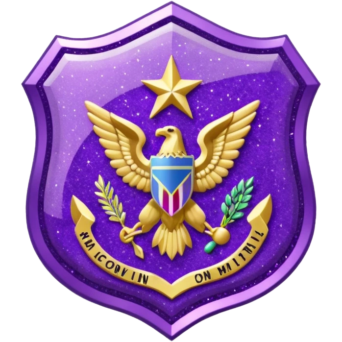 patente militar baixa roxa com glitter emoji