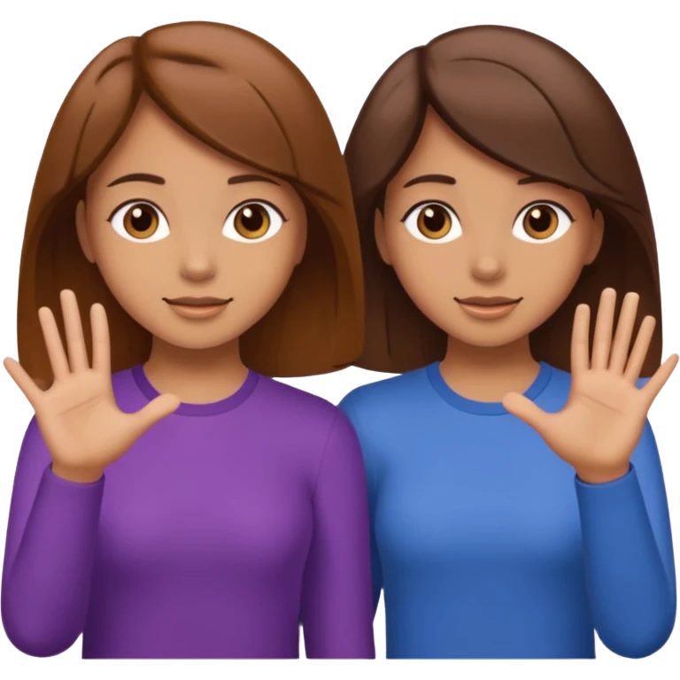 Two girls saying six seven one with brown hair. And doing hand movements  emoji
