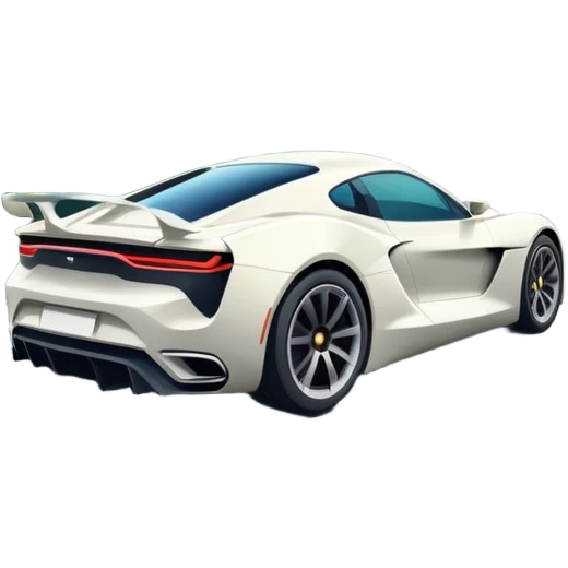 An icon showing a sleek car speeding down a winding road, inspired by Need for Speed. The design features dynamic motion lines, with a stunning, scenic background of mountains and forests. The car races past, creating a sense of thrill and speed. Transparent background. emoji
